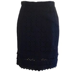 Elegant BCBGMaxAzria Black Eyelet Skirt -Size 6